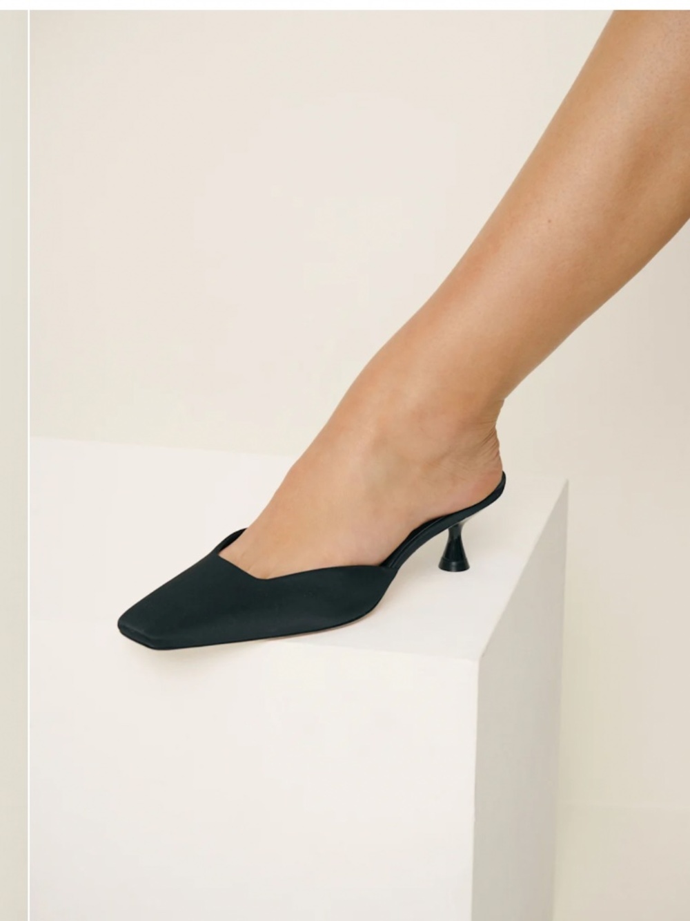 Reformation Daniela Kitten Mule Black - Size 8.5
